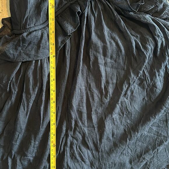 Free People Women Black SemiSheer Mini Sleeveless Babydoll Dress Flowy Boho S15 - Picture 9 of 11